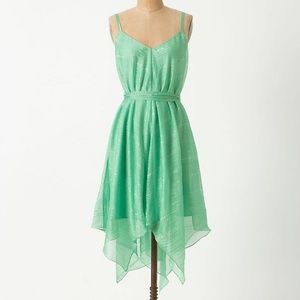 Glimmer Piperita Dress Anthropolog seafoam chiffon